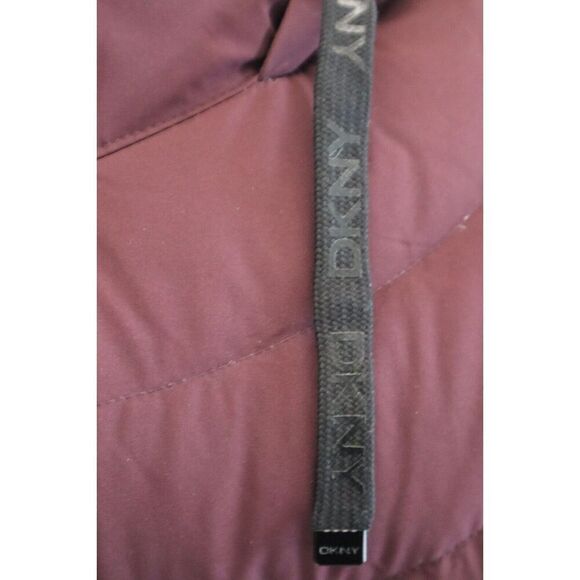 DKNY DL1MPH56 Women Sz S Deep Plum Quilted Water Resistant Hooded Down Coat - Picture 10 of 12